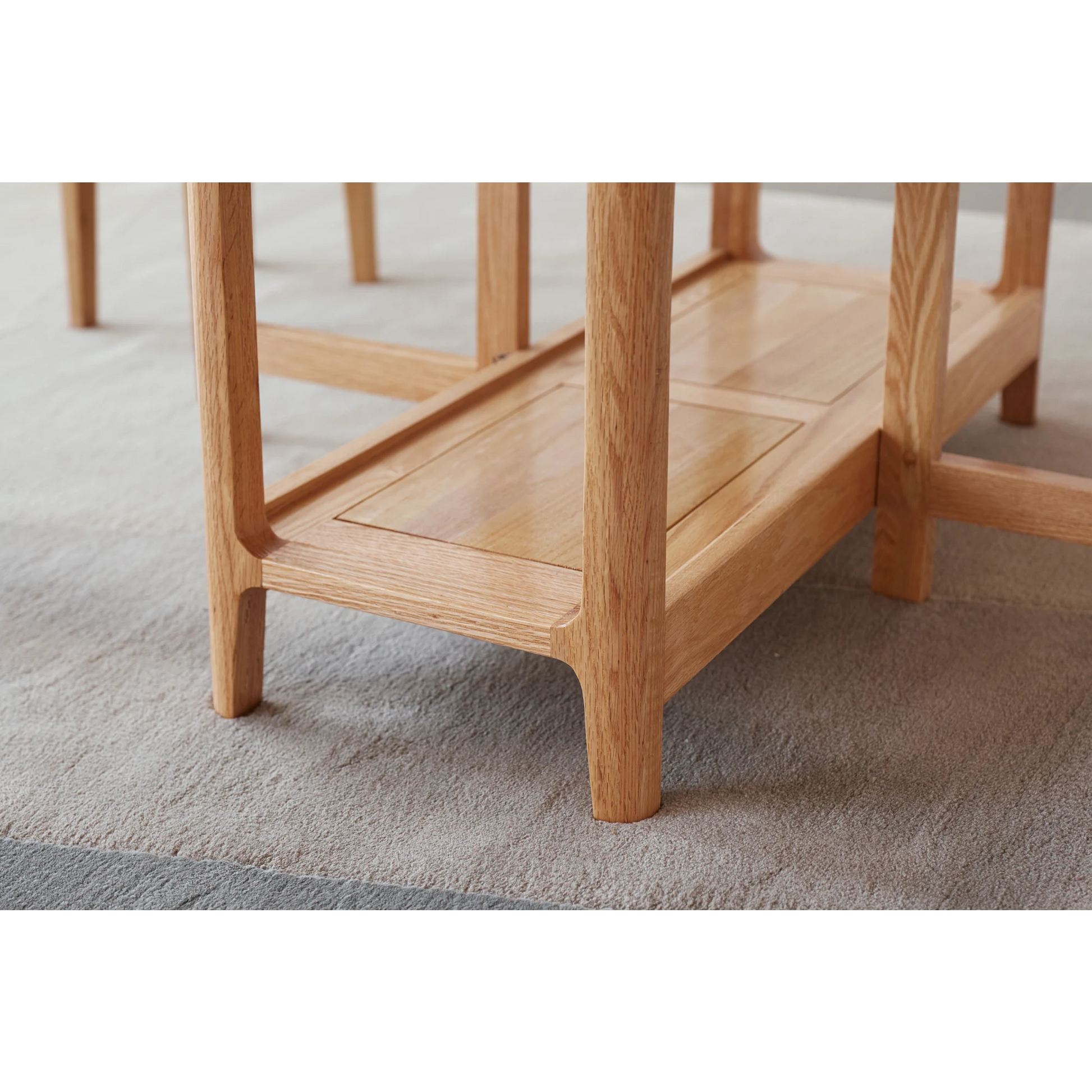 Solidwood Kano Foldable Dining Table with 2 shelves