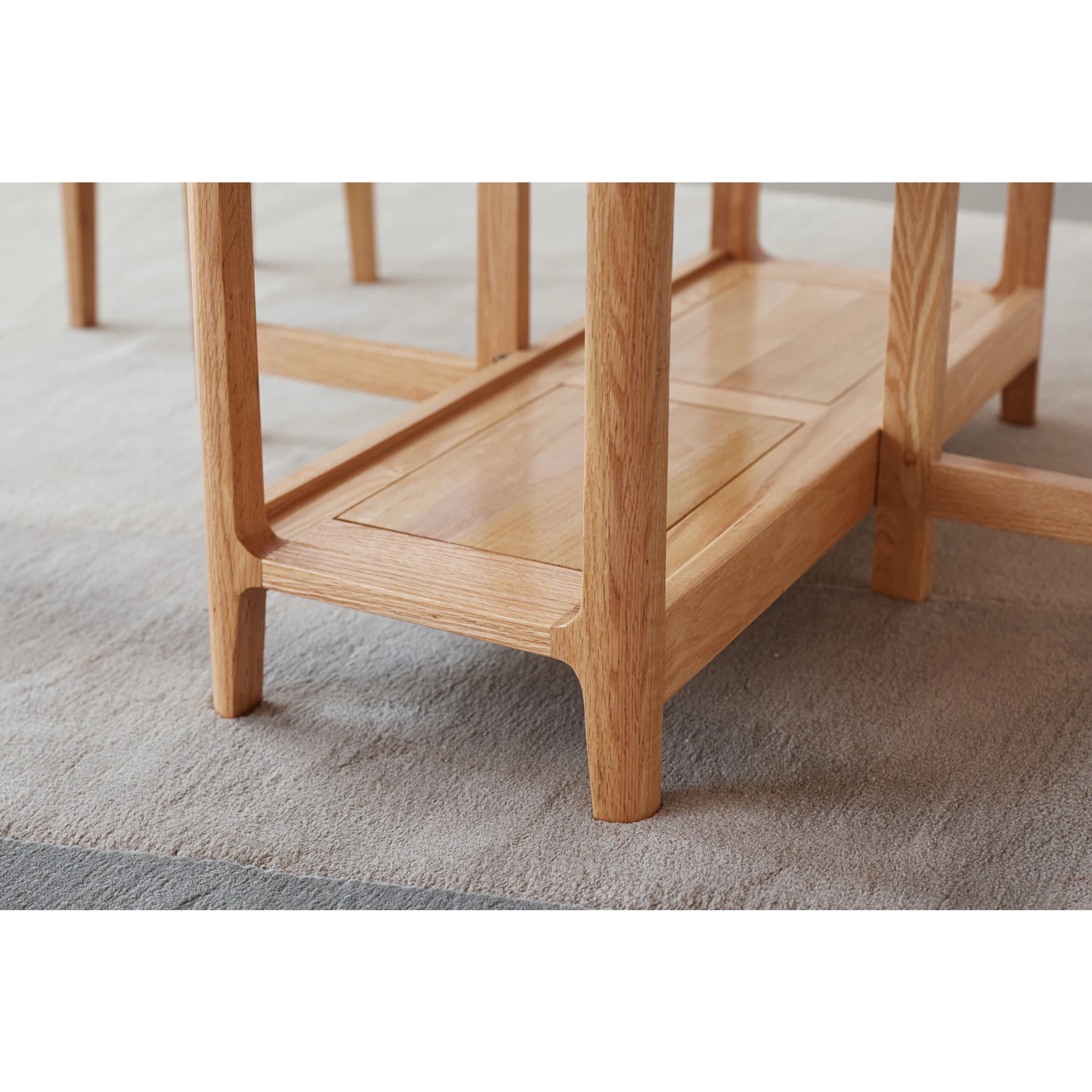 Solidwood Kano Foldable Dining Table with 2 shelves