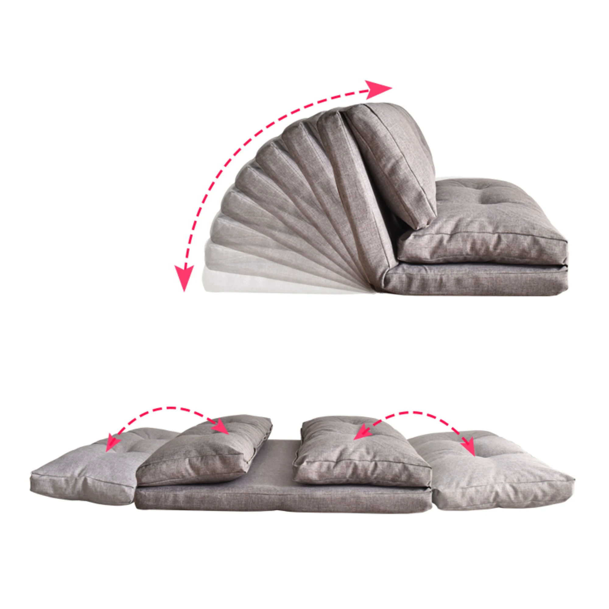 Urbana Japanese Futon Lounge 1-Seater Sofa Bed, W120cm, Grey