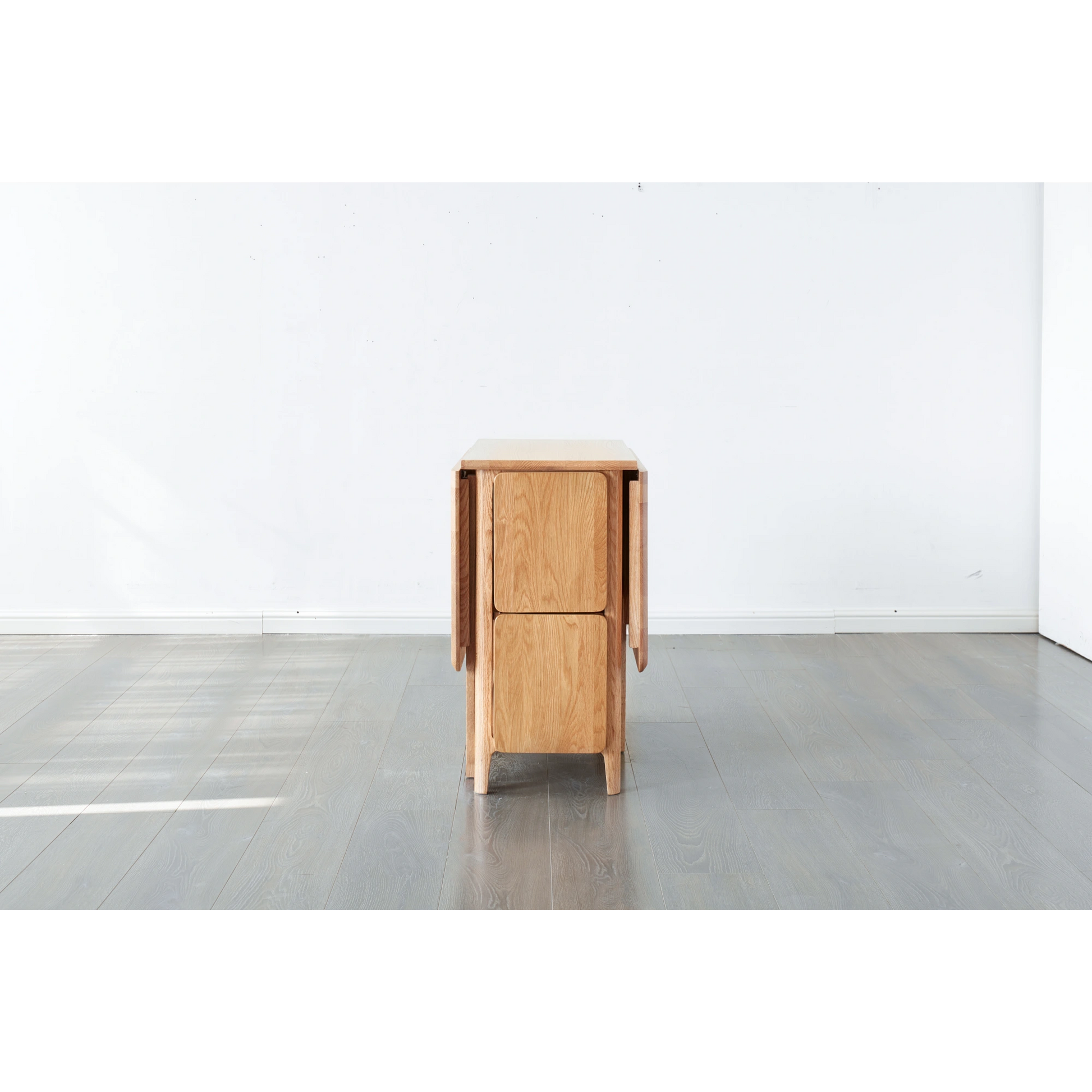 Solidwood Kano Foldable Dining Table with 2 shelves