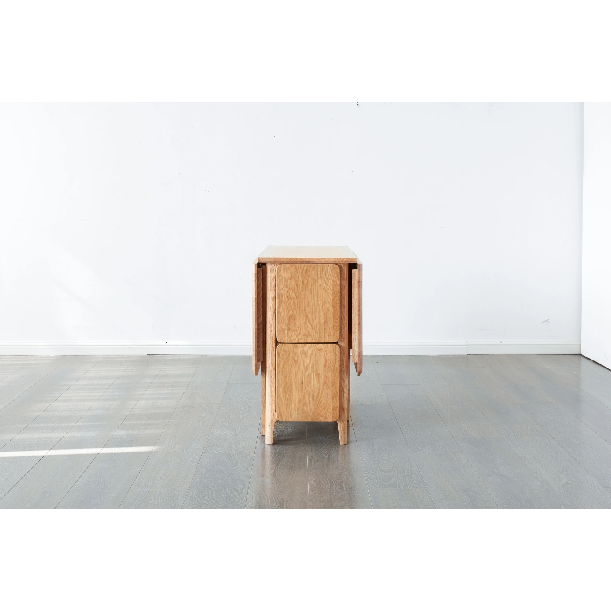 Solidwood Kano Foldable Dining Table with 2 shelves