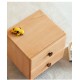 Solidwood Ayla Double Drawer Bedside Table, 40x35CM, Beech