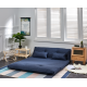 Urbana Japanese Futon Lounge 3-Seater Sofa Bed, Blue