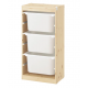 IKEA TROFAST Storage combination with boxes 46x30x91cm Pine, White