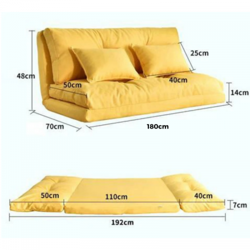 Urbana Japanese Futon Lounge Sofa Bed Yellow 180cm