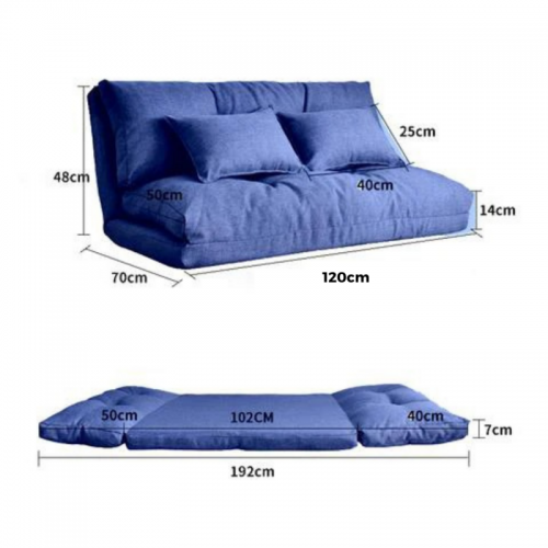 Urbana Japanese Futon Lounge Sofa Bed Blue 120cm
