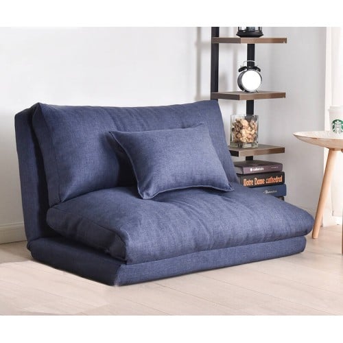 Urbana Japanese Futon Lounge 1-Seater Sofa Bed, 90cm, Blue