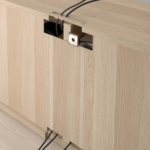 (Besta Part)IKEA BESTA TV Bench, White Stained Oak Effect, 120x40x64 cm