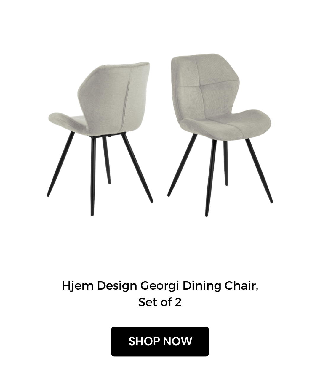 Hjem Design Georgi Dining Chair, Set of 2